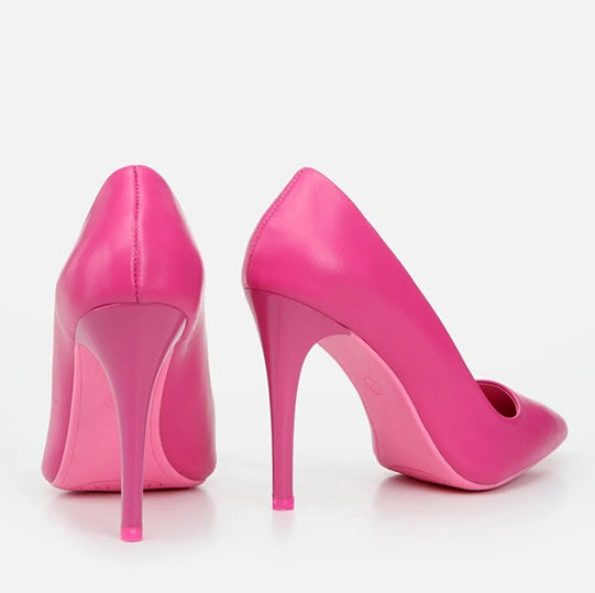 Stileto lëkurë origjinale ngjyrë fuchsia