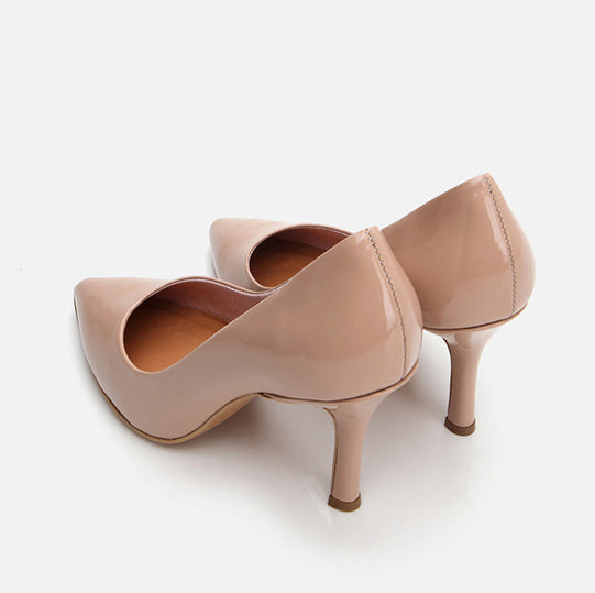 Stileto lëkurë origjinale ngjyrë nude