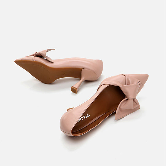 Stileto lëkurë origjinale ngjyrë nude