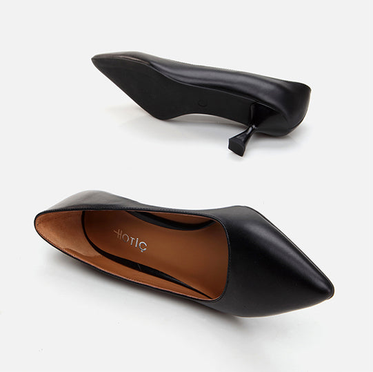 Stileto lëkurë origjinale ngjyrë e zezë