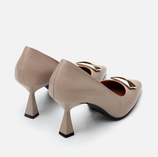 Stileto lëkurë origjinale ngjyrë vizon