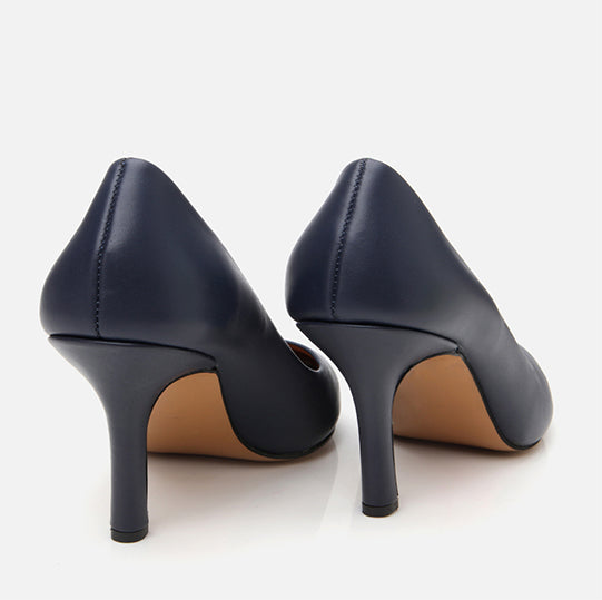 Stileto lëkurë origjinale ngjyrë navy