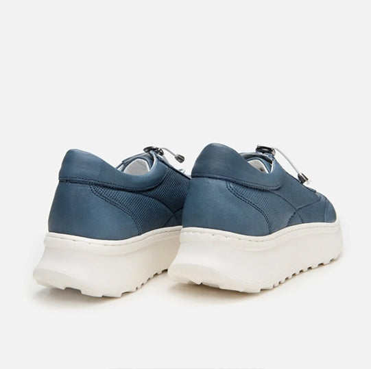 Patikë lëkurë origjinale ngjyrë e kaltërt