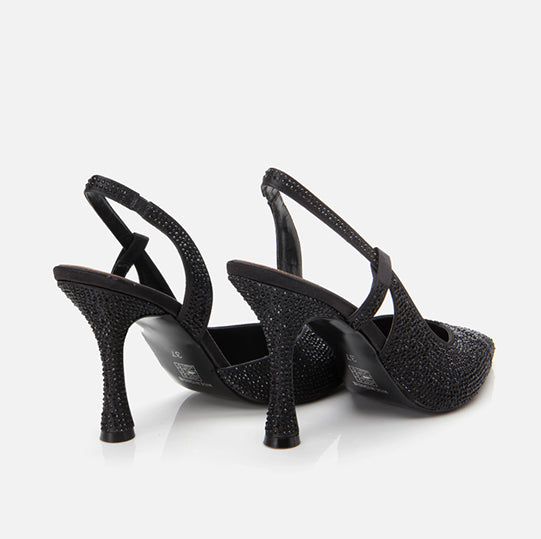 Stileto lëkurë origjinale ngjyrë e zezë