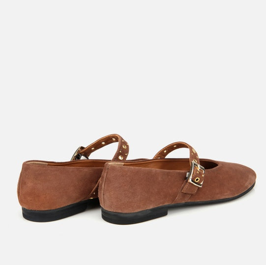 Balerinë lëkurë origjinale ngjyrë kafe