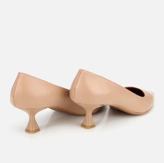 Stileto lëkurë origjinale ngjyrë nude