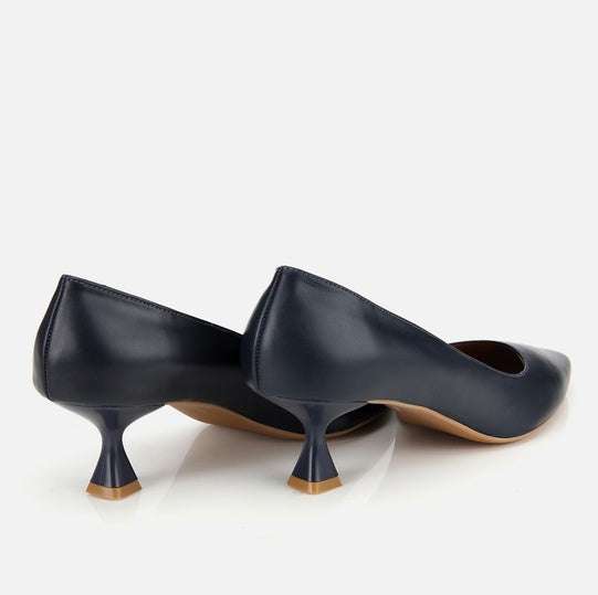 Stileto lëkurë origjinale ngjyrë navy