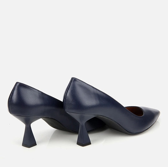 Stileto lëkurë origjinale ngjyrë navy