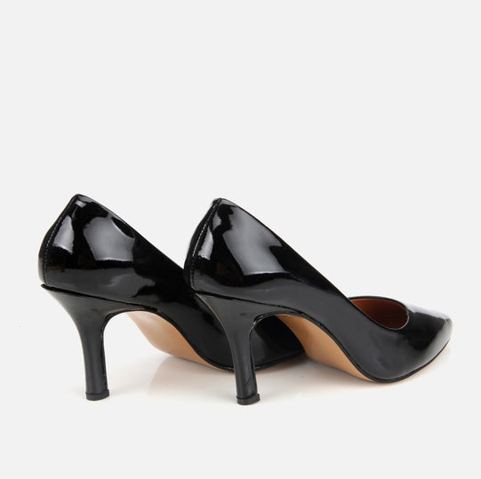 Stileto lëkurë origjinale ngjyrë e zezë