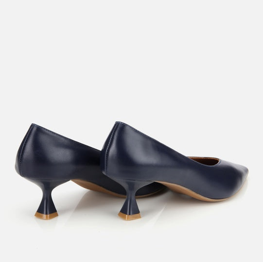 Stileto lëkurë origjinale ngjyrë navy