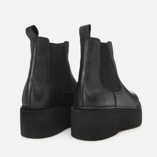 Gjysëm çizme lëkurë origjinale ngjyrë e zezë