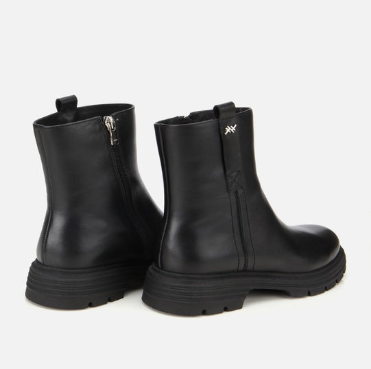 Gjysëm çizme lëkurë origjinale ngjyrë e zezë