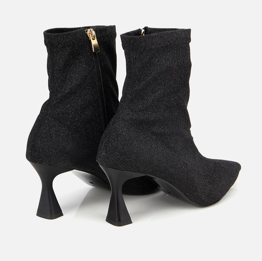 Gjysëm çizme lëkurë origjinale ngjyrë e zezë