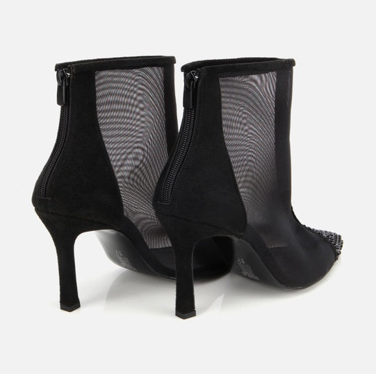 Gjysëm çizme lëkurë origjinale ngjyrë e zezë