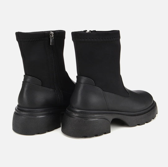 Gjysëm çizme lëkurë origjinale ngjyrë e zezë