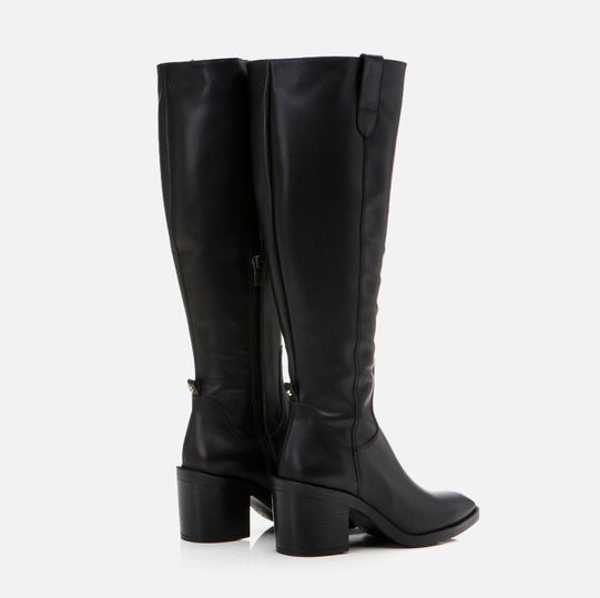 Çizme e gjatë lëkurë origjinale ngjyrë e zezë