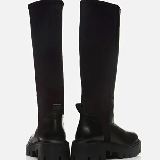 Çizme e gjatë lëkurë origjinale ngjyrë e zezë