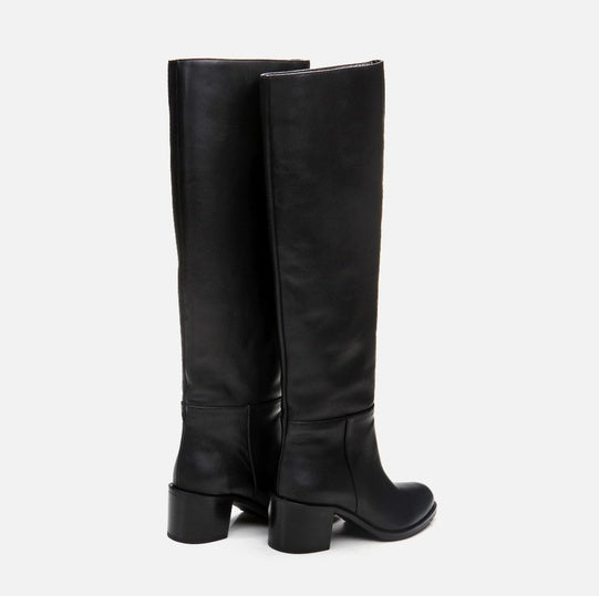 Çizme e gjatë lëkurë origjinale ngjyrë e zezë