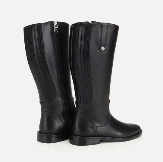 Çizme e gjatë lëkurë origjinale ngjyrë e zezë