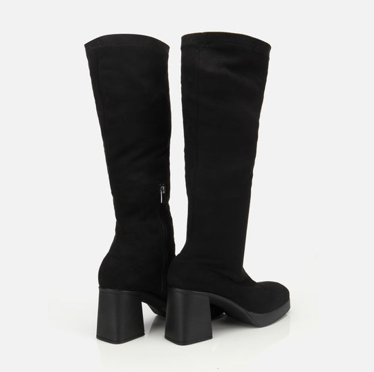 Çizme e gjatë lëkurë origjinale ngjyrë e zezë
