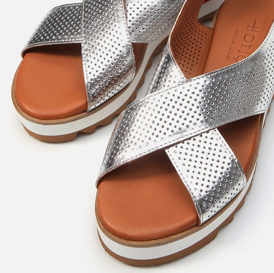 Sandale lëkurë origjinale ngjyrë argjend