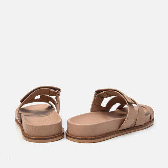 Papuqe lëkurë origjinale ngjyrë bezhë