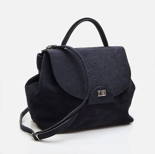 Çantë elegante lëkurë origjinale ngjyrë navy