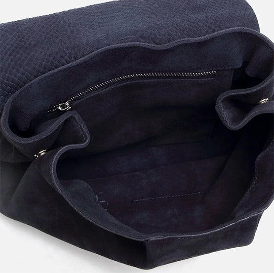 Çantë elegante lëkurë origjinale ngjyrë navy