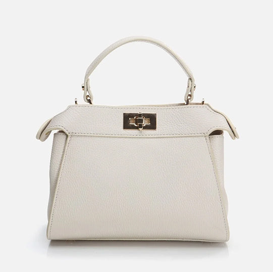 Çantë elegante lëkurë origjinale ngjyrë krem