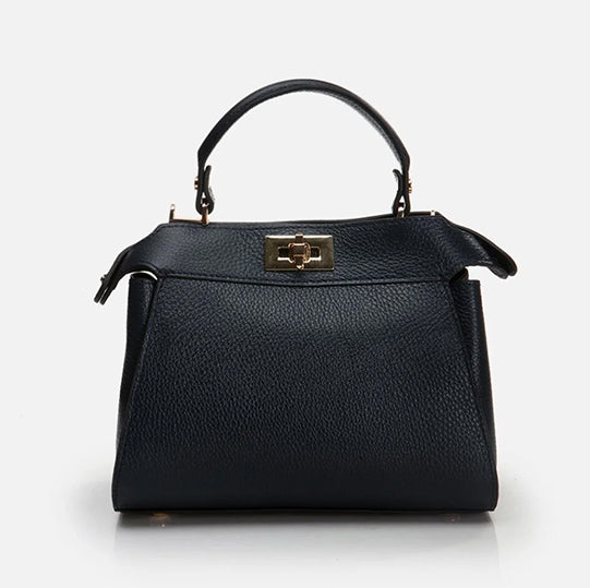 Çantë elegante lëkurë origjinale ngjyrë navy