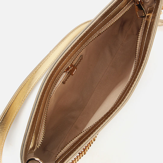 Çantë elegante lëkurë origjinale ngjyrë ari