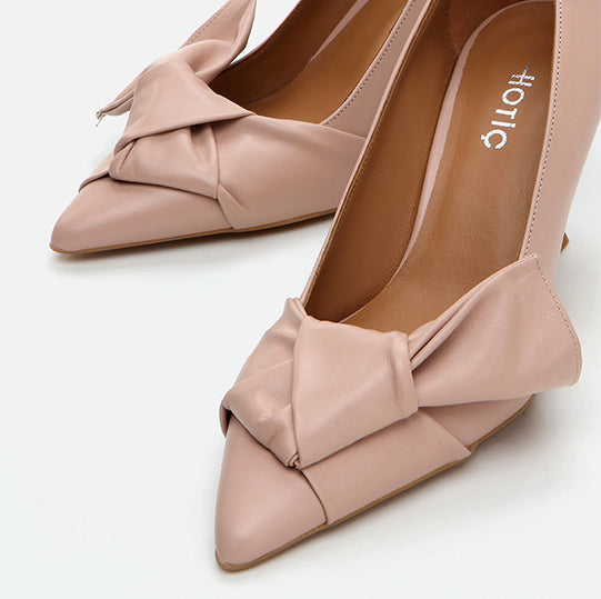 Stileto lëkurë origjinale ngjyrë nude