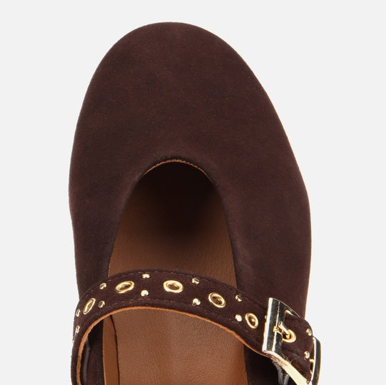 Balerinë lëkurë origjinale ngjyrë kafe