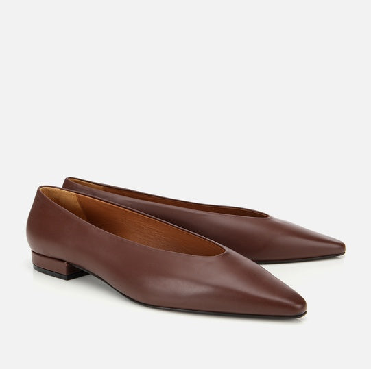 Balerinë lëkurë origjinale ngjyrë kafe