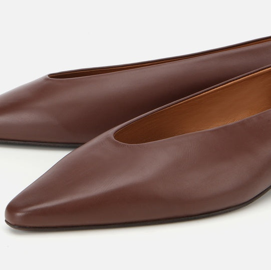 Balerinë lëkurë origjinale ngjyrë kafe