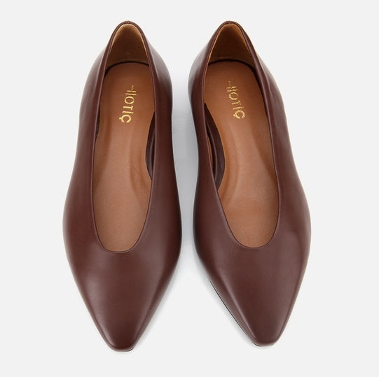 Balerinë lëkurë origjinale ngjyrë kafe