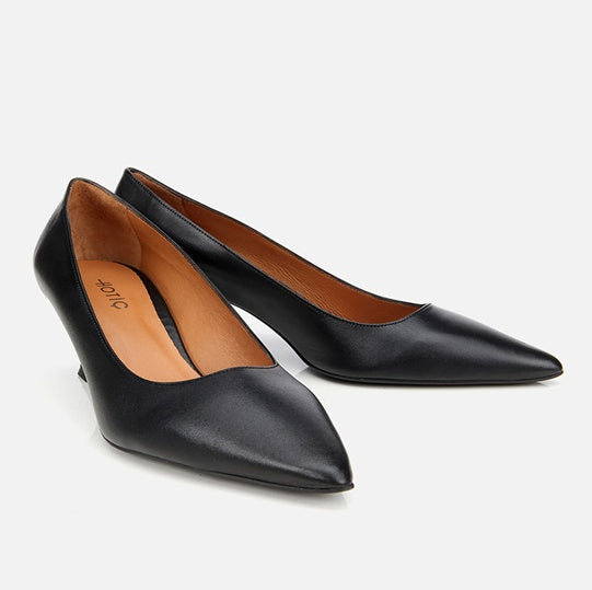 Stileto lëkurë origjinale ngjyrë e zezë