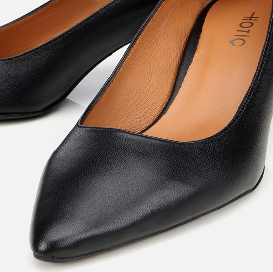 Stileto lëkurë origjinale ngjyrë e zezë