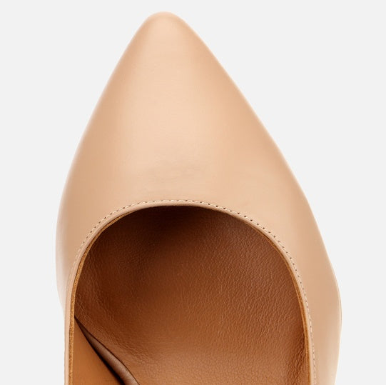 Stileto lëkurë origjinale ngjyrë nude