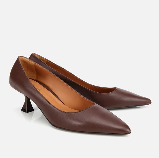 Stileto lëkurë origjinale ngjyrë kafe