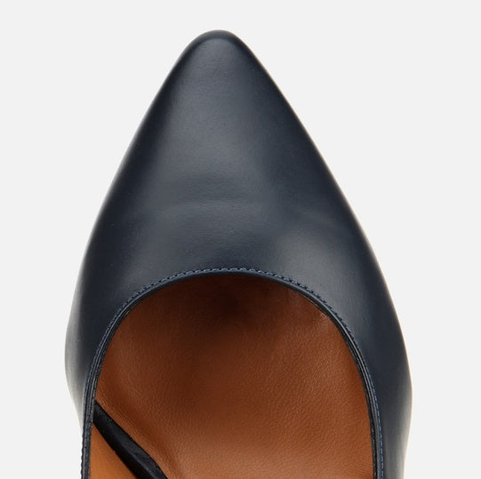 Stileto lëkurë origjinale ngjyrë navy