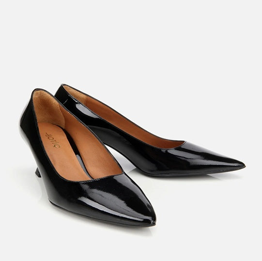 Stileto lëkurë origjinale ngjyrë e zezë