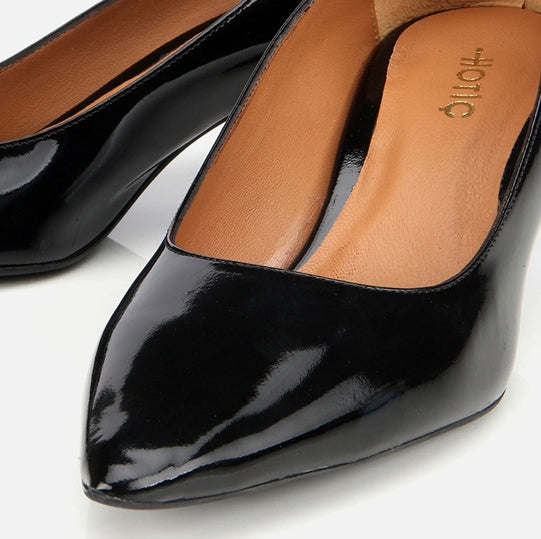 Stileto lëkurë origjinale ngjyrë e zezë