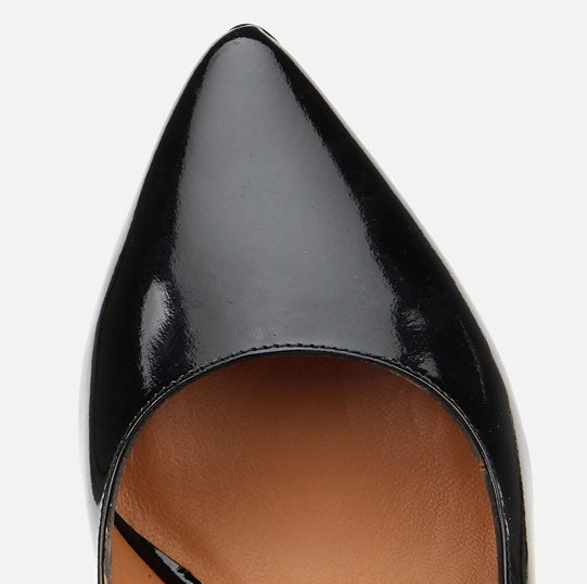 Stileto lëkurë origjinale ngjyrë e zezë