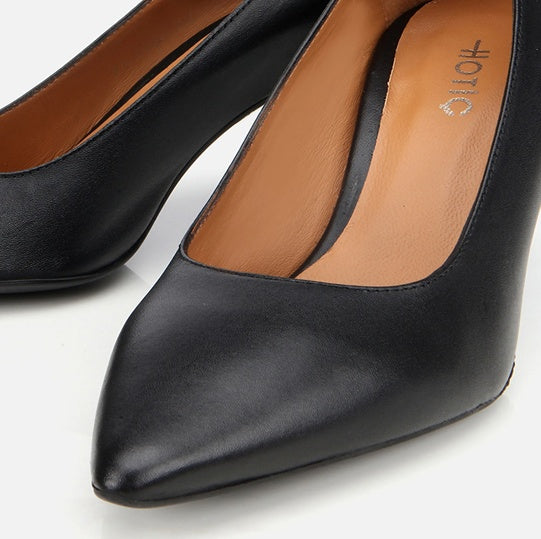 Stileto lëkurë origjinale ngjyrë e zezë