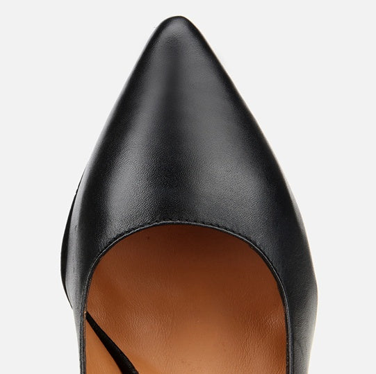 Stileto lëkurë origjinale ngjyrë e zezë