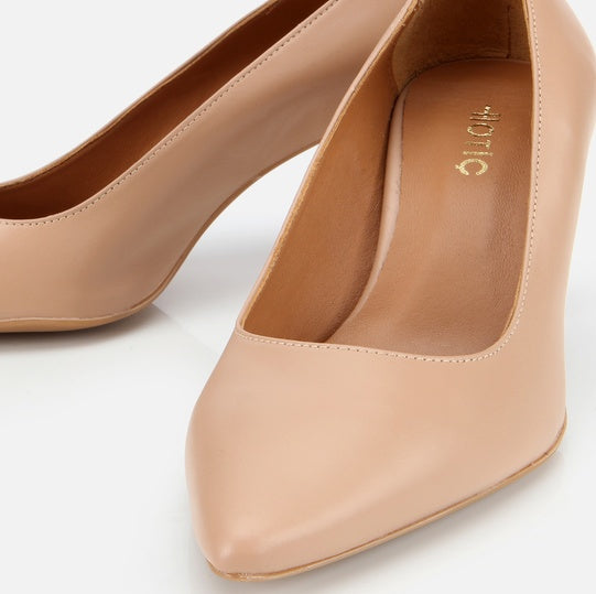 Stileto lëkurë origjinale ngjyrë nude