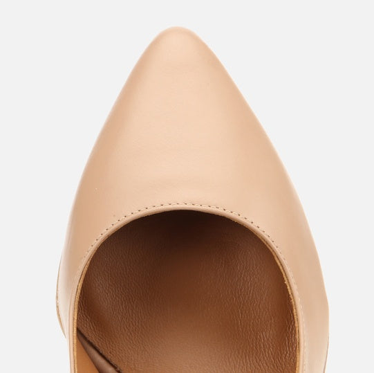 Stileto lëkurë origjinale ngjyrë nude