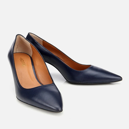 Stileto lëkurë origjinale ngjyrë navy
