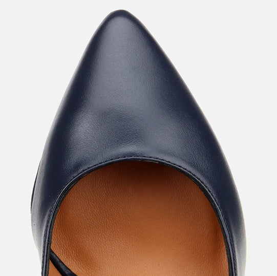 Stileto lëkurë origjinale ngjyrë navy